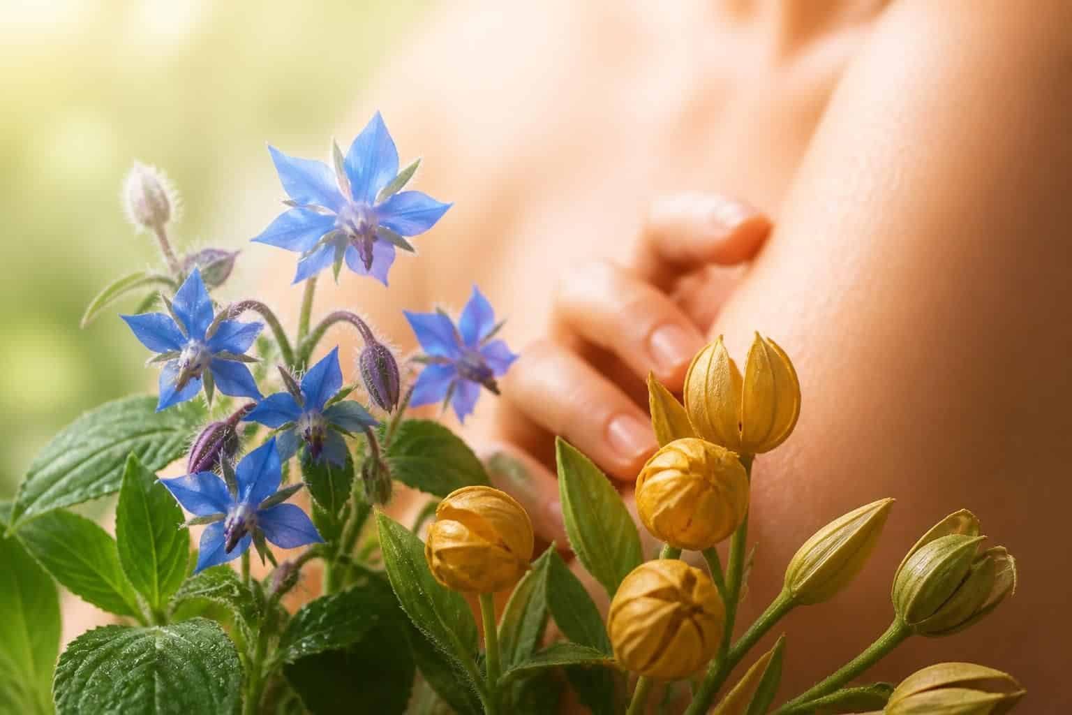 découvrez les bienfaits de la bourrache et de l'onagre en complément pour améliorer le confort de votre peau sèche et retrouver une hydratation optimale.